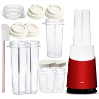 Blender personalny II Mason Jar Ready red (zestaw 16 elementów ) - Tribest